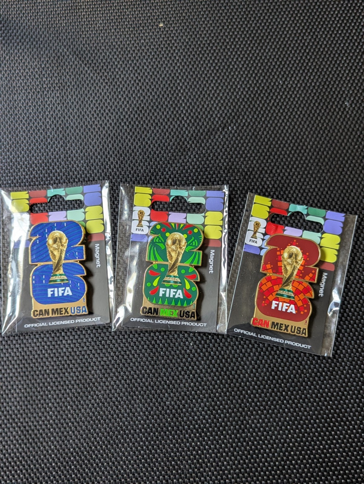 2026 FIFA World Cup Official Magnets Lot Of (3) USA MEX CAN – New Sealed In Hand