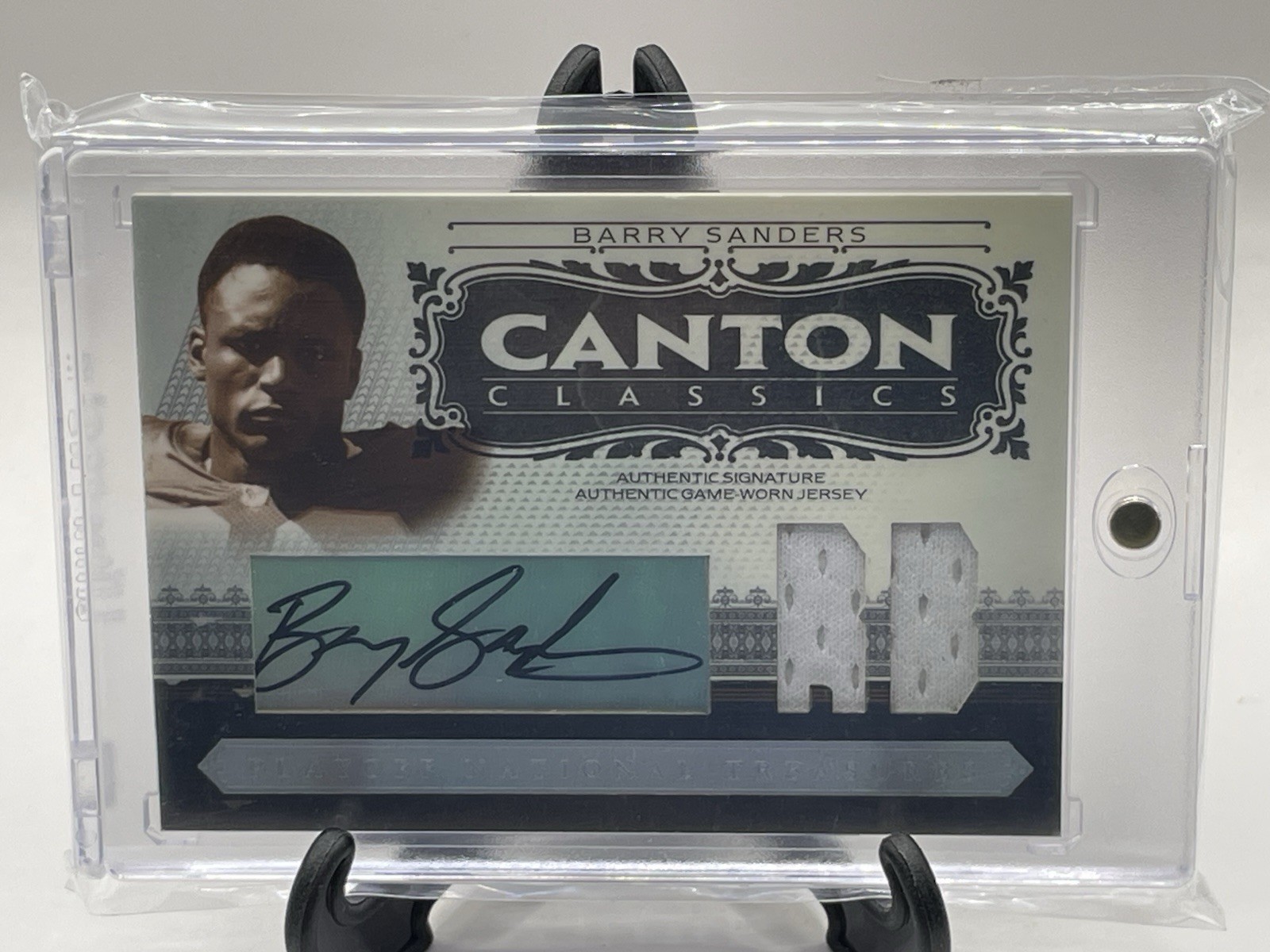 2006 Playoff National Treasures Canton Classic Barry Sanders Auto/Jsy #d 25/25