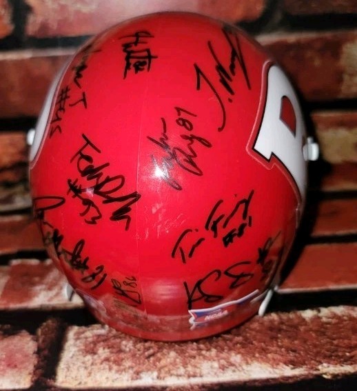 Rutgers Scarlet Knights Team Signed Mini Helmet 2007–2008 Multiple Players