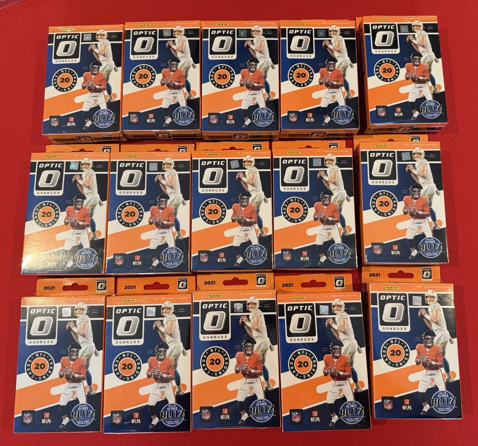 Panini 2021 Donruss Optic NFL Football Hanger boxes lot of 15. Downtown Chase!