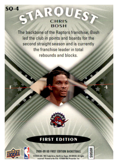 2008-09 Upper Deck 1st Edition StarQuest Chris Bosh Raptors #4 Insert Foil UD