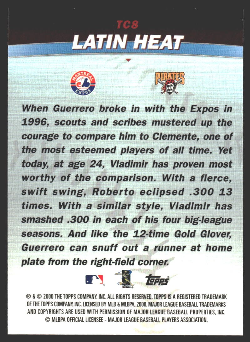 Latin Heat (Vladimir Guerrero / Roberto Clemente) #TC8 2001 Topps Combos