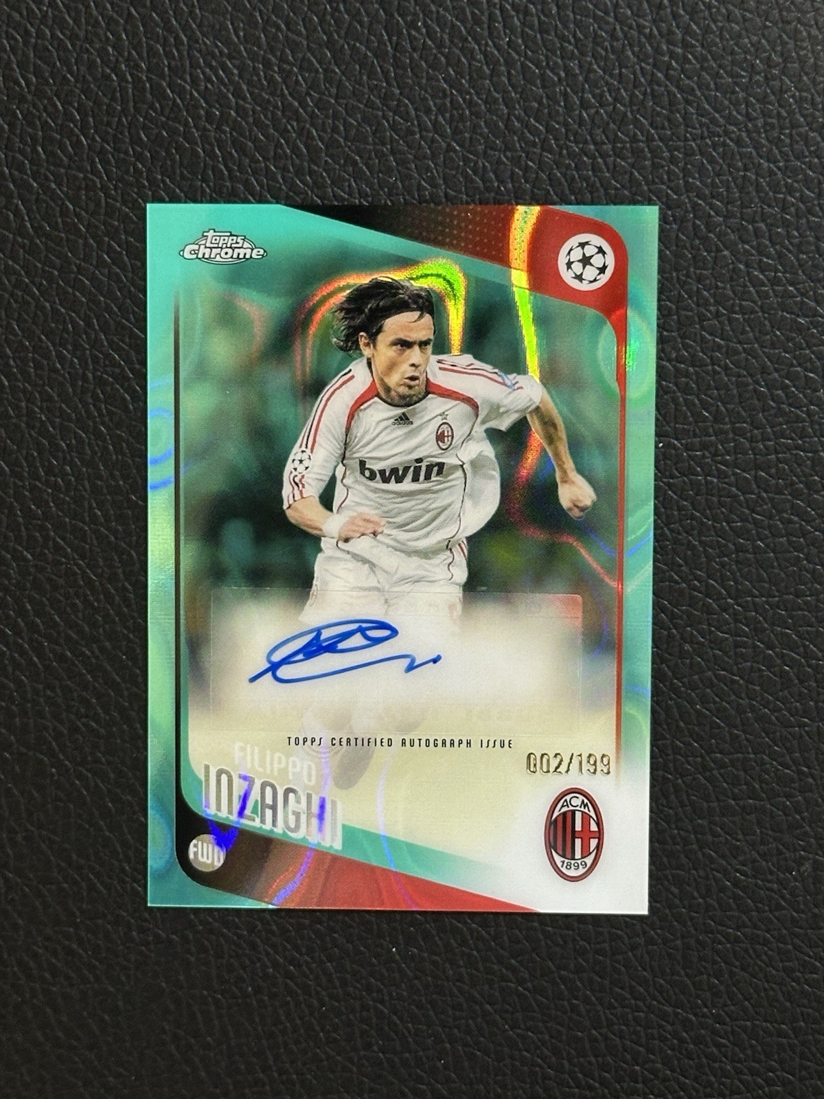 2025-26 Topps Chrome UCC – Filippo Inzaghi Aqua Lava Refractor Legend Auto /199