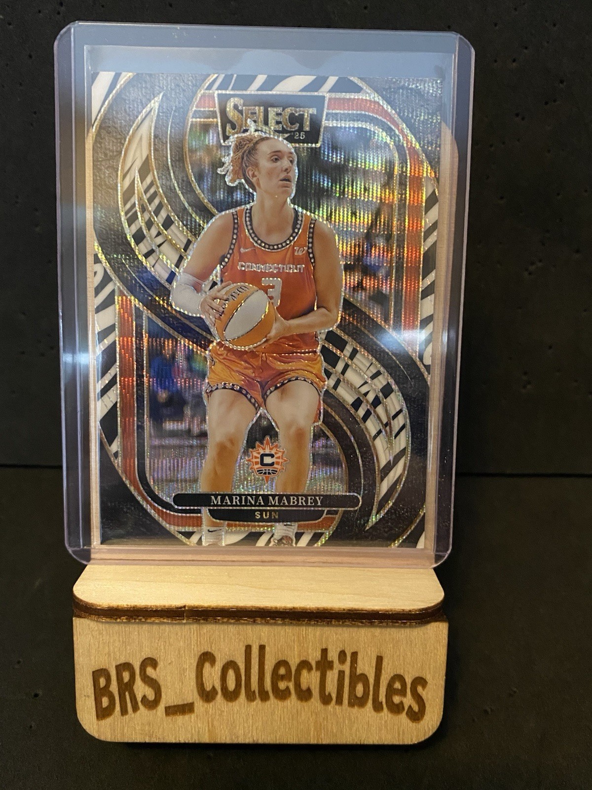 2025 Panini Select WNBA Premier Marina Mabrey #137 Zebra SSP Sun