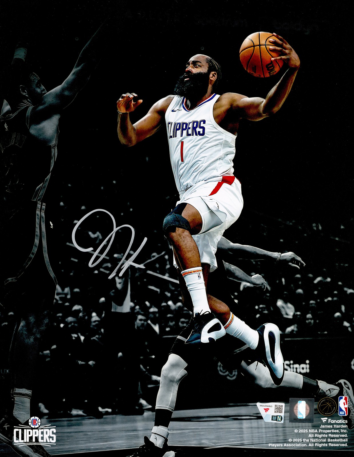 James Harden Signed 11×14 Photo Los Angeles Clippers Spotlight Fanatics Holo