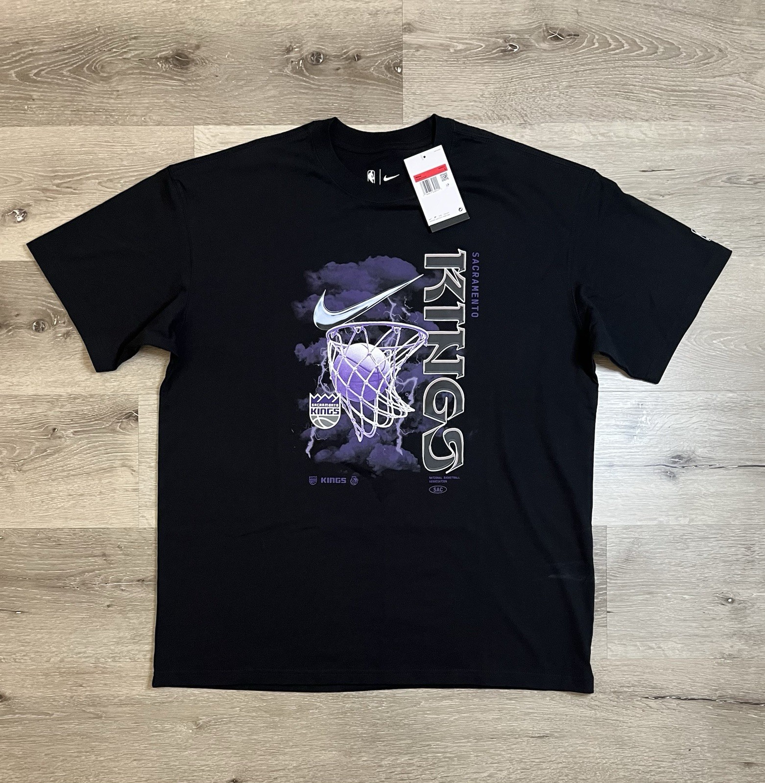 Nike Sacramento Kings Shirt Max 90 Sz Large NBA Basketball