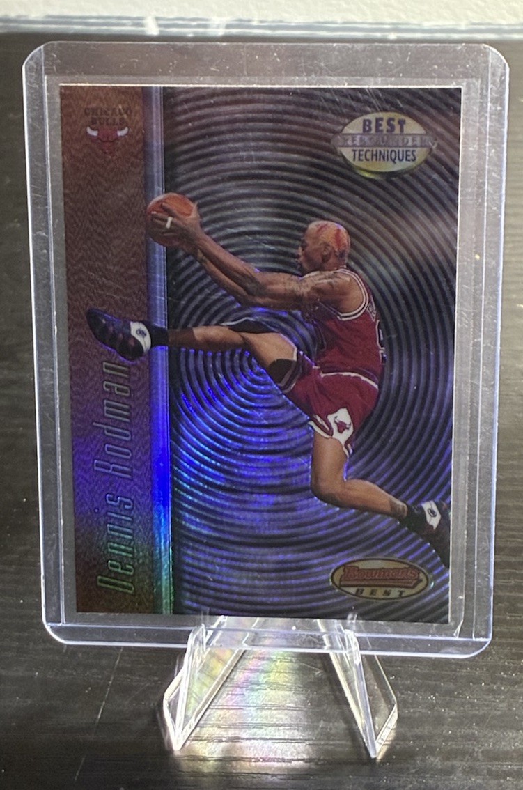 1998 Bowman’s Best Techniques Dennis Rodman Refractor T7 Chicago Bulls