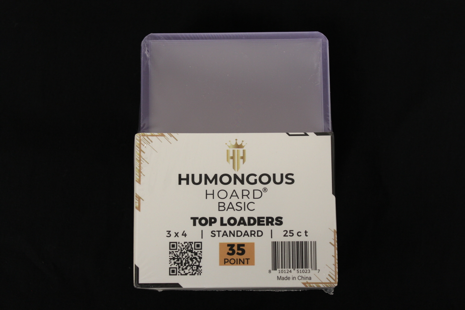 (100) Humongous Hoard 3″ x 4″ Basic 35Pt Top Loaders 4 Packs