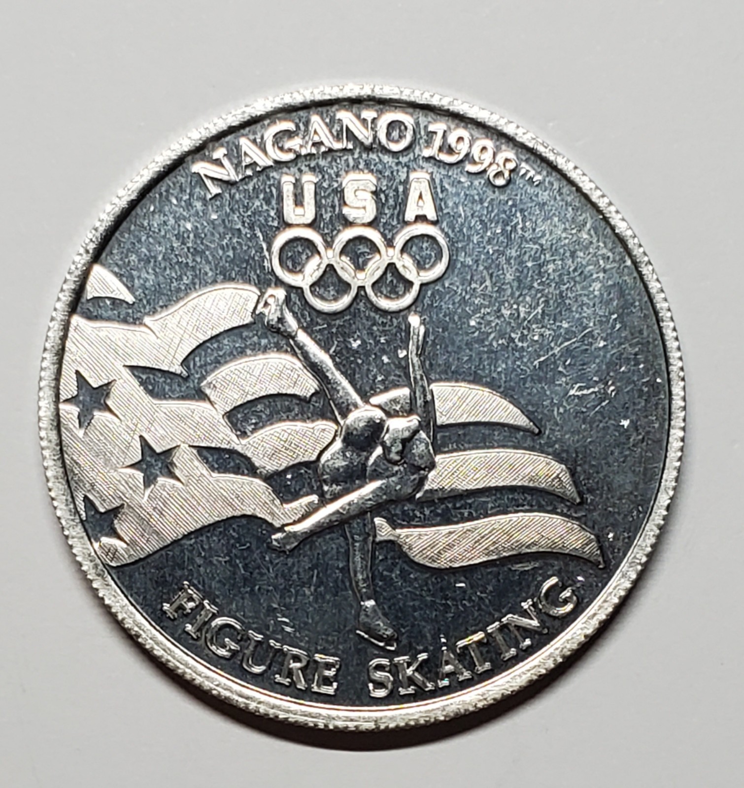 Vintage 1998 Nagano Winter Olympics Figure Skating Commemorative Coin
