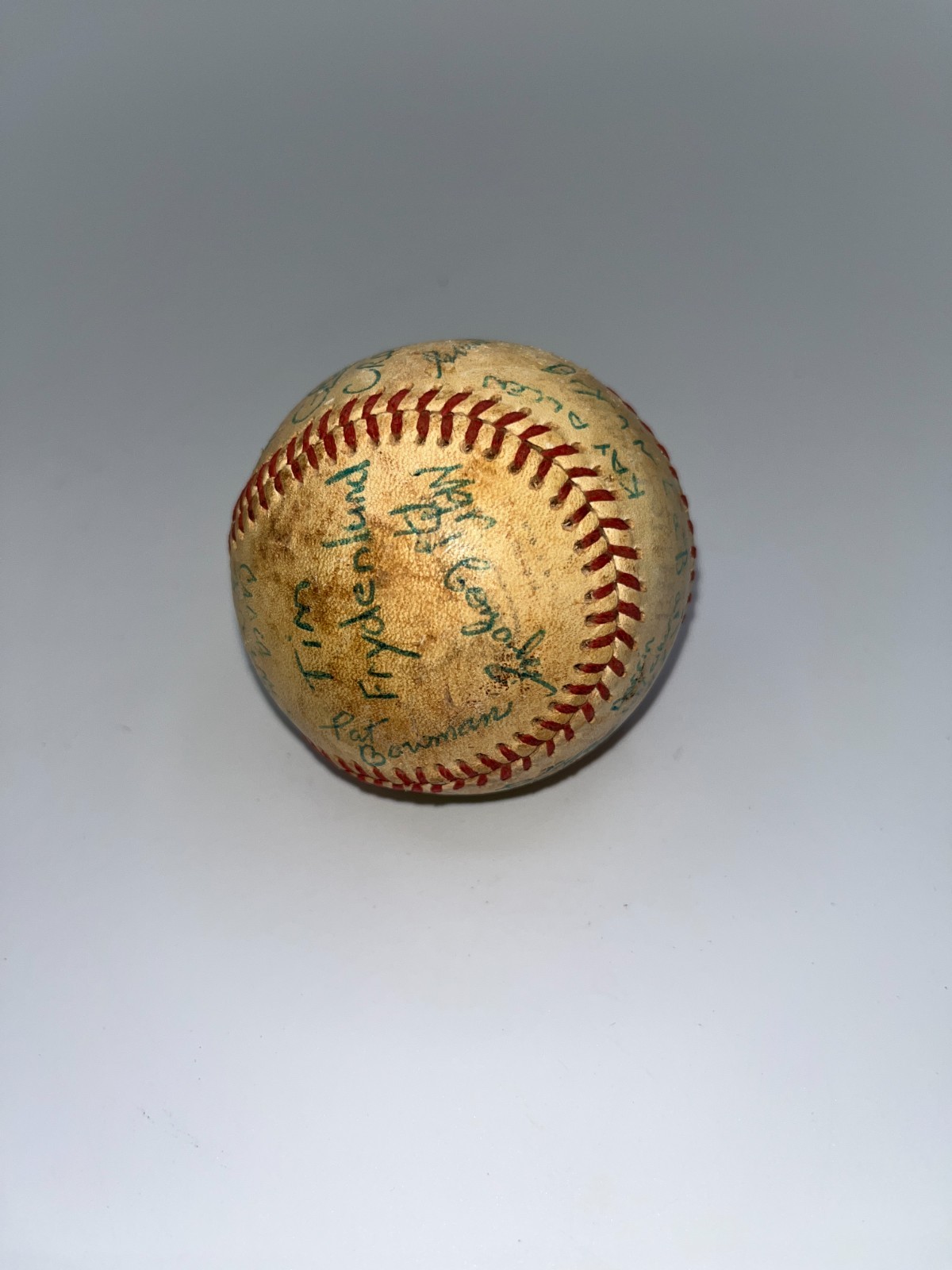 Vintage Era Unknown Team Players Signed Baseball Ball