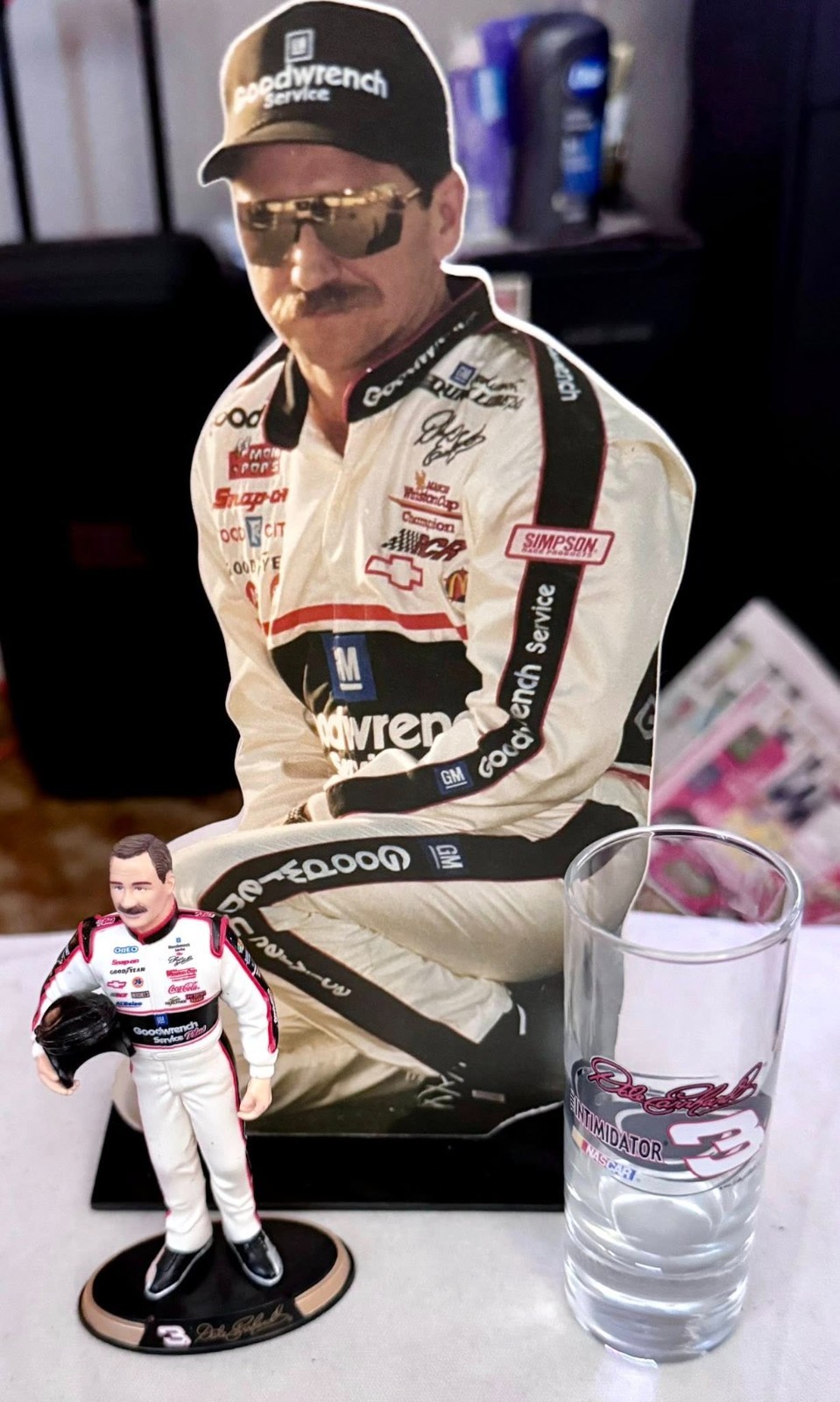 Dale Earnhardt Sr Lot revco 2004 NASCAR Ornament , Acrylic Cutout, #3 Shot Glass