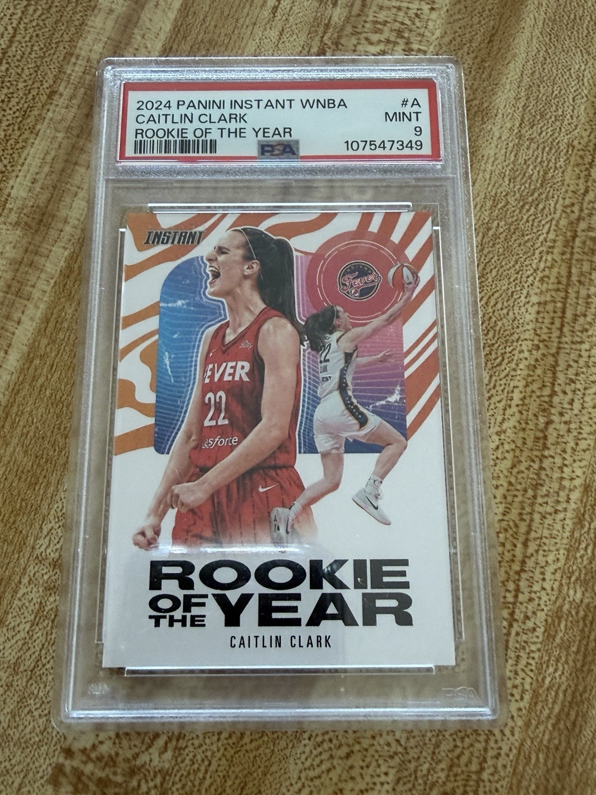 2024 Panini Instant WNBA Caitlin Clark Rookie of the Year PSA 9 RC Indiana Fever