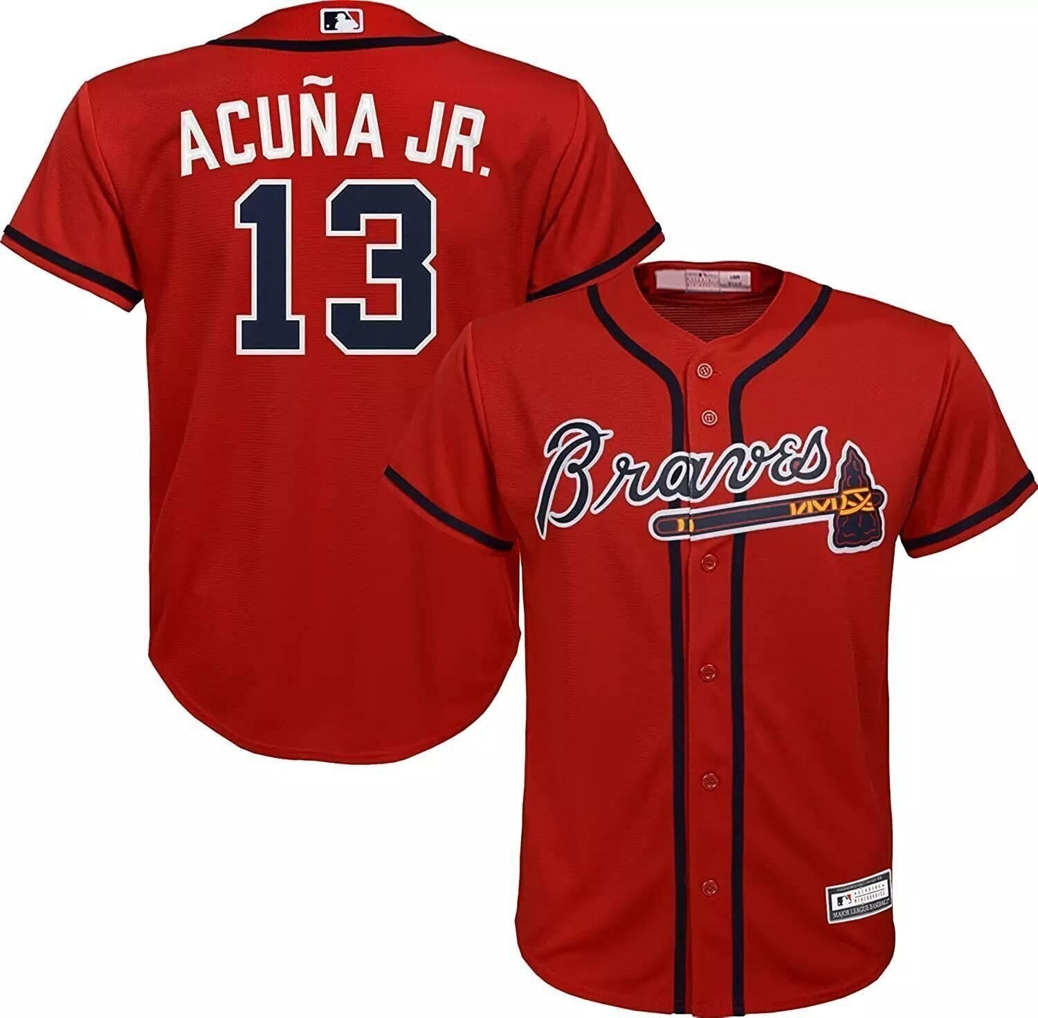 Outerstuff Ronald Acuna Jr. Jersey Atlanta Braves MLB Kids/Youth 4-20 Player