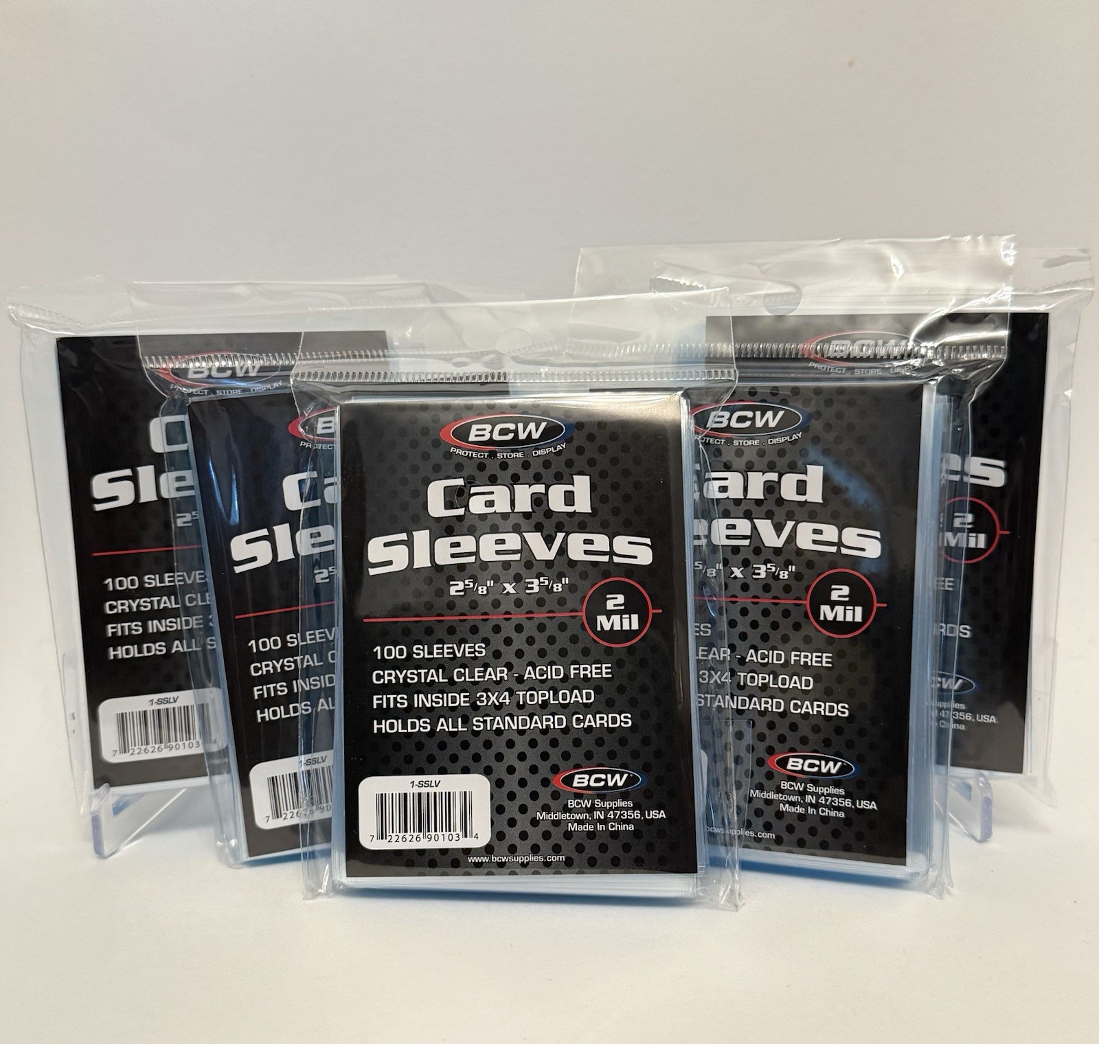 BCW Penny Card Soft Sleeves 5 Packs of 100 for Standard Sized Cards = 500
