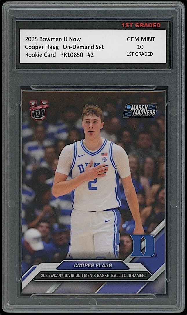 Cooper Flagg 2025 Bowman U Now On-Demand Set #2 NCAA Rookie Card 1st Graded 10