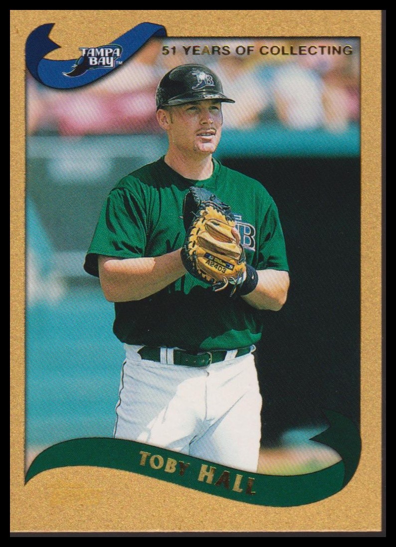 2002 Topps #373 Toby Hall Gold #/2002 Tampa Bay Devil Rays