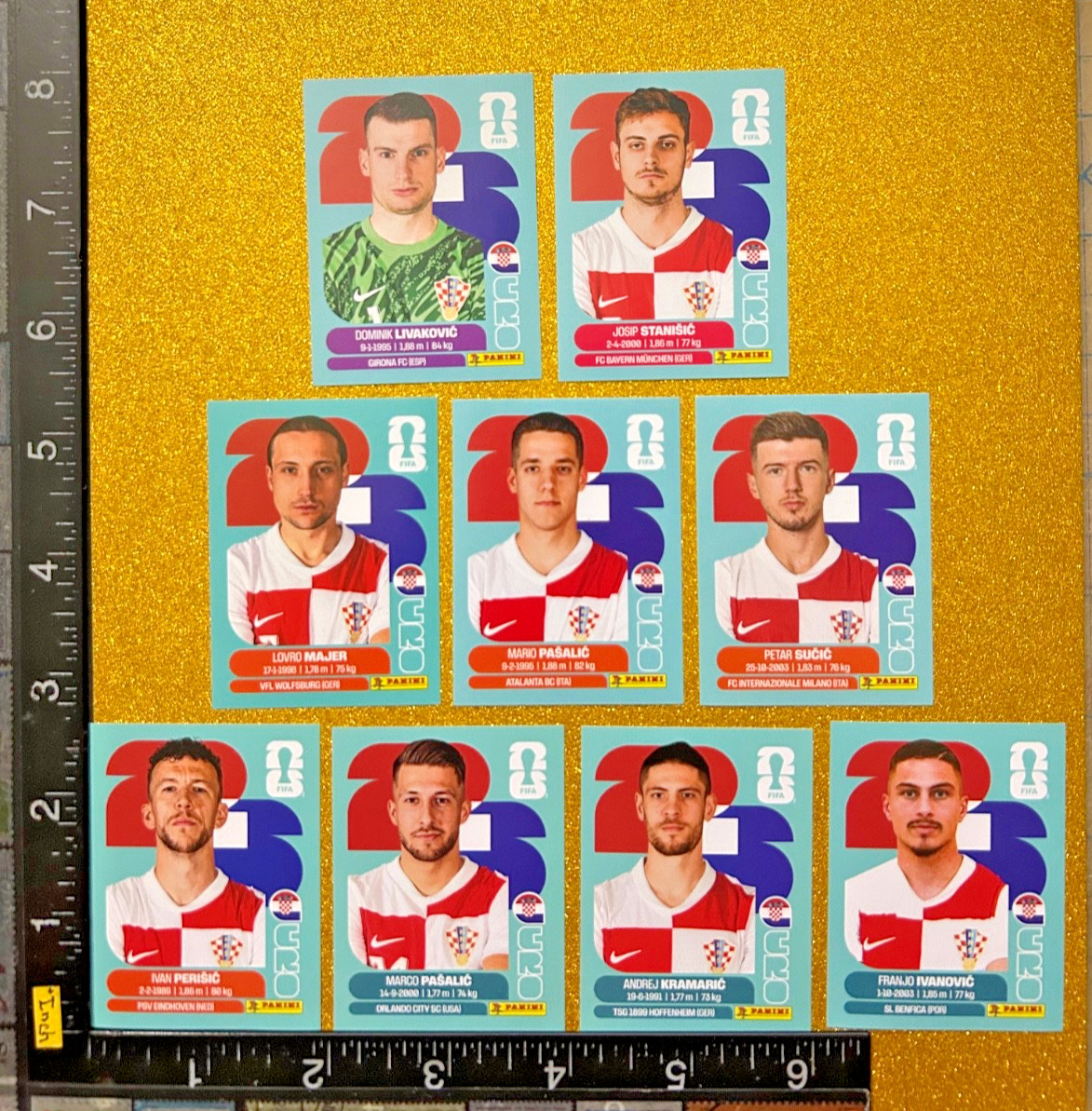 PANINI STICKERS WORLD CUP 2026 USA-MEX-CAN, SET OF 9 BLUE, CROATIA TEAM