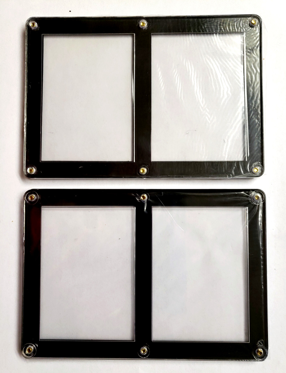 Protecto Double Card Holder SCREWDOWN Crystal Clear Recessed Card Area Lot Of 2