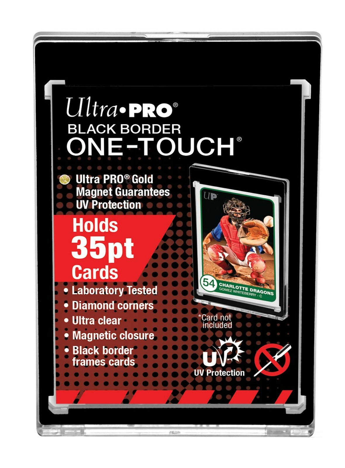 (5-Pack) Ultra Pro BLACK Border 35pt One Touch Magnetic Trading Card Holders