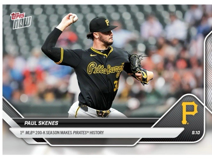 Paul Skenes 1st 200 K Season – 2025 MLB Topps NOW – Card #692