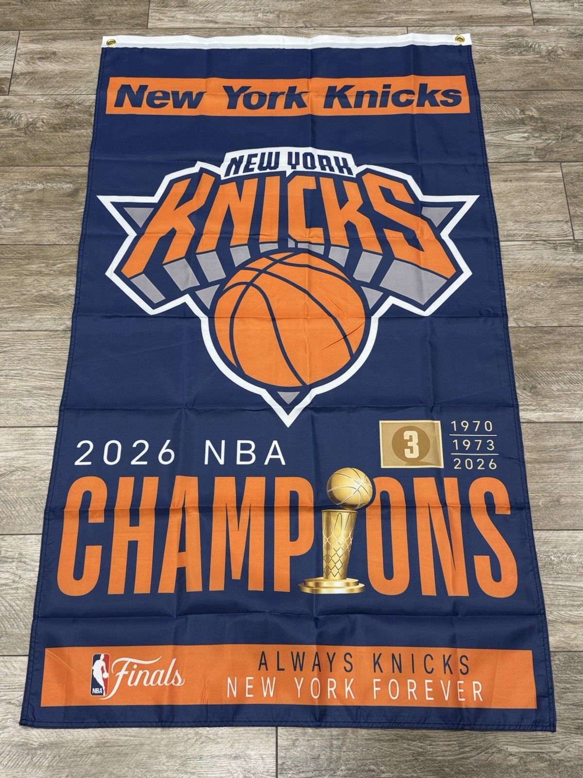 NEW YORK KNICKS 2026 NBA CHAMPIONS FLAG BANNER – 3×5 FT