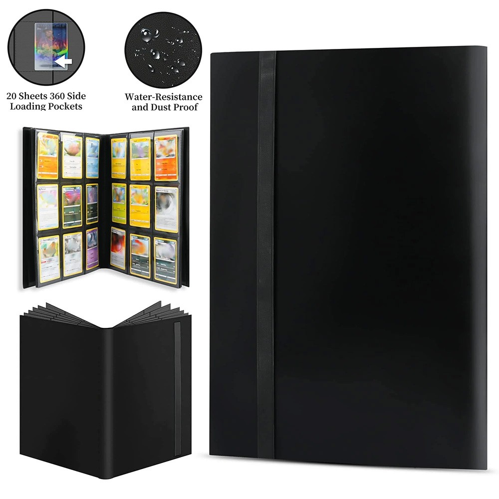 9 Pocket Card Binder Premium Zip Trading Card Binder Double Sided Pocket Binder