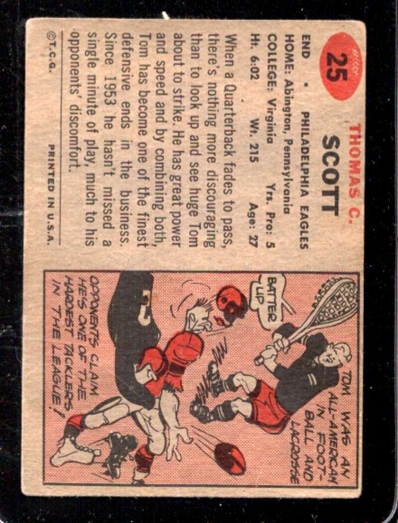 1957 TOPPS #25 TOM SCOTT GOOD+ EAGLES *X34160