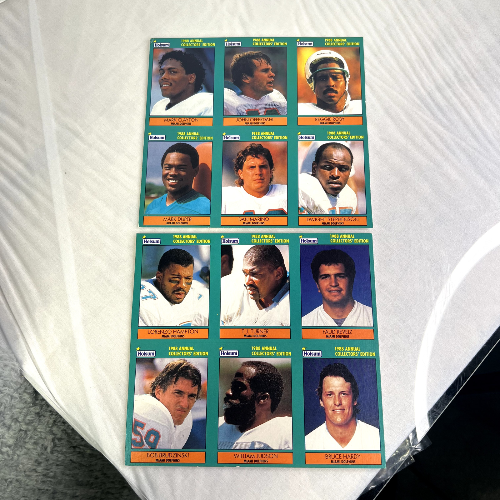 1988 Annual Collectors’ Edition Holsum Cards Miami Dolphins All 12 Uncut *Rare