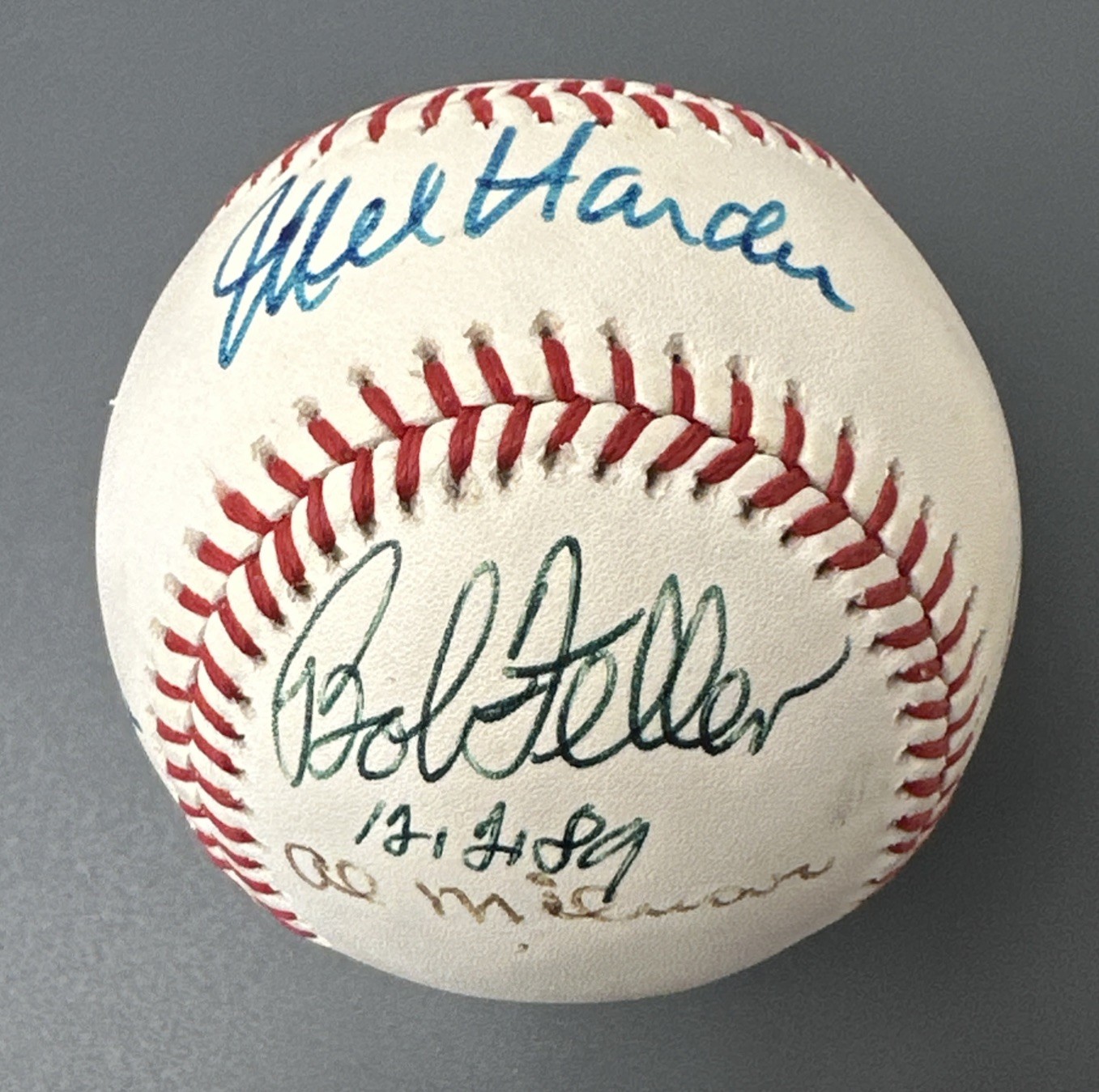 1950’s Pitching Greats MULTI SIGNED Official AL Baseball 5 sigs w/Feller & Score