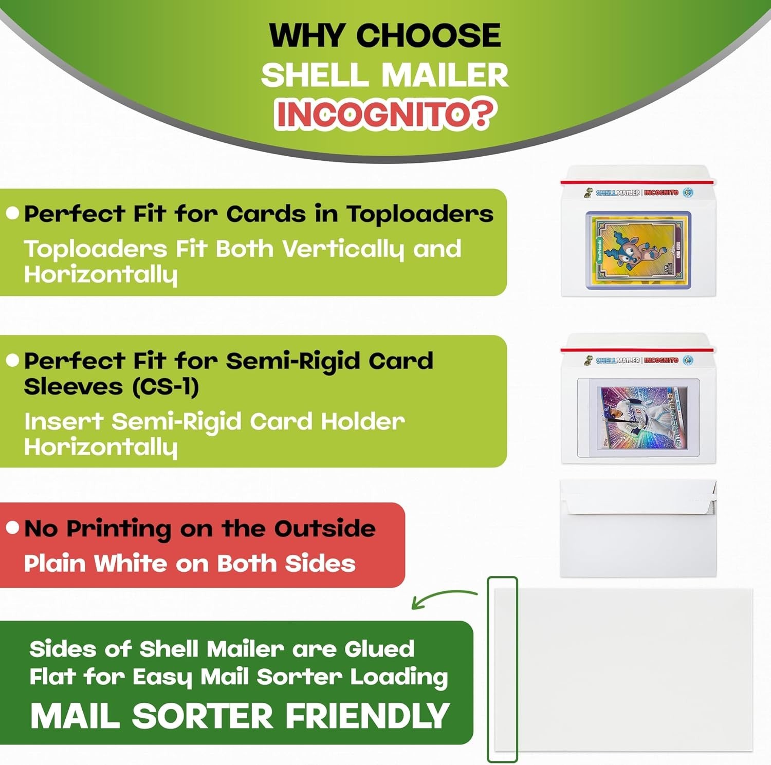 50 Pack Trading Card Shipping Envelopes – 7 x 4.35″ Self-Seal Protection