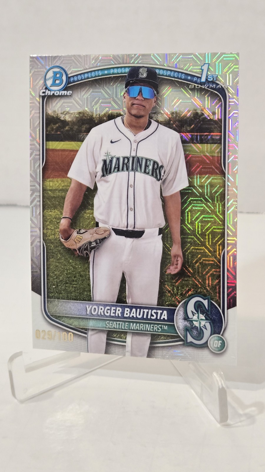 🔥2025 CHROME Yorger Bautista RC⚾️1st BOWMAN MOJO REFRACTOR NUMBERED 29/100!🔥🔥