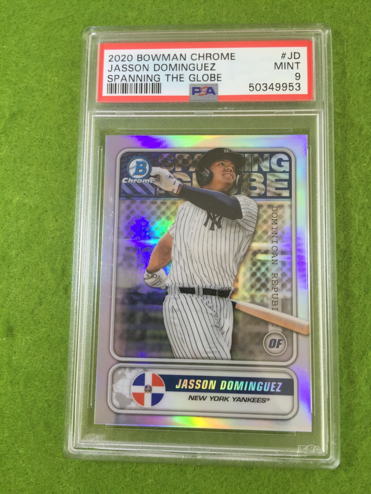 JASSON DOMINGUEZ BOWMAN CHROME PSA 9 PRIZM ROOKIE CARD YANKEES 2020 Topps Chrome