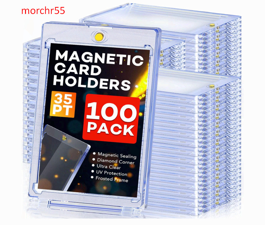100ct Magnetic Card Holders, Magnetic 35pt One Touch Card Holders,U-V Protection