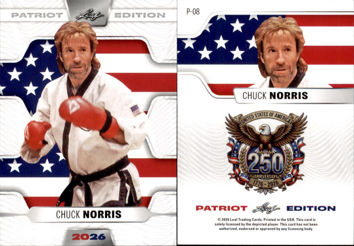 2026 LEAF 250TH ANNIVERSARY PATRIOT EDITION CHUCK NORRIS P-08 MMA/ACTOR