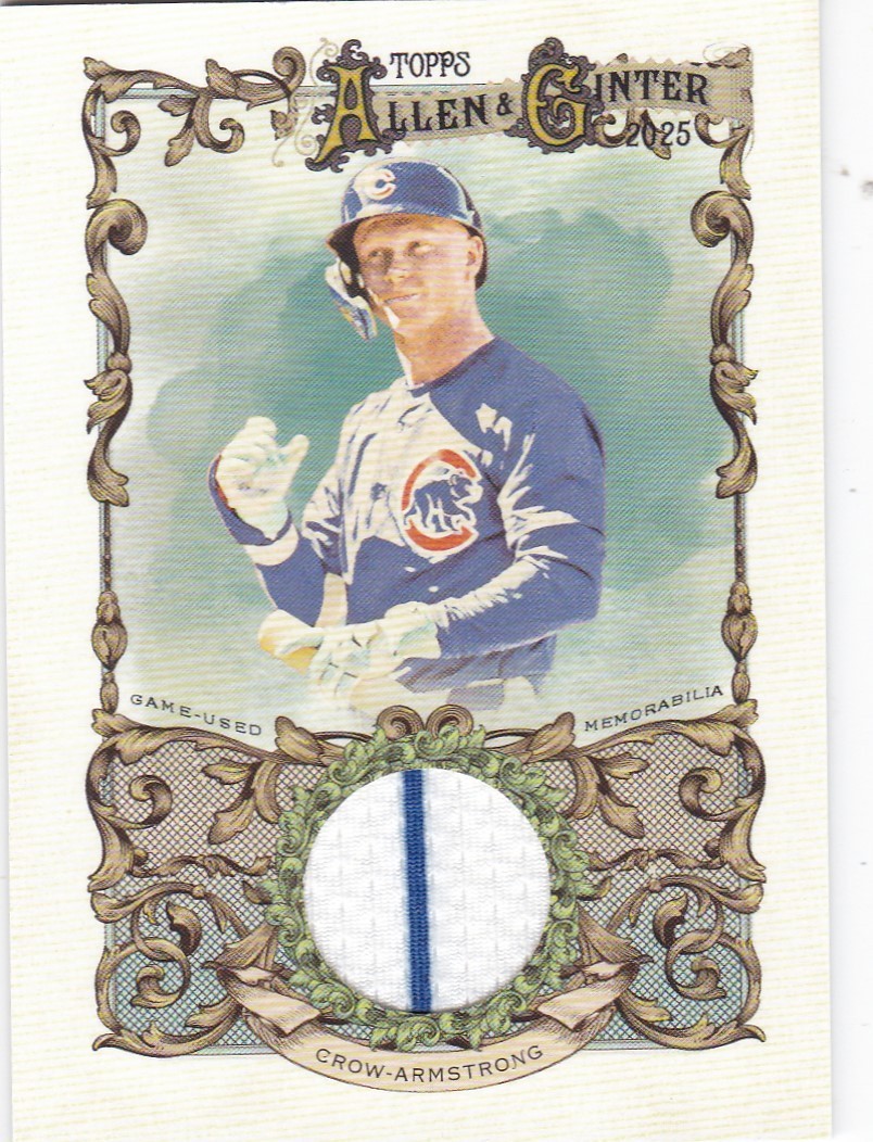 PETE CROW-ARMSTRONG CHICAGO CUBS ALLEN & GINTER GAME MEMORABILIA WITH STRIPE