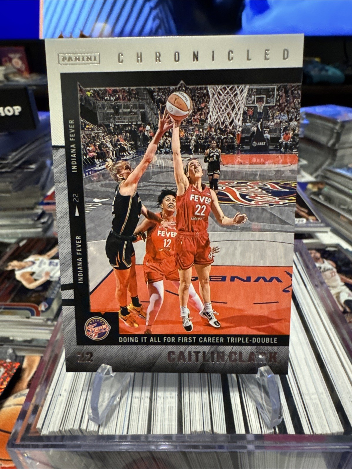 CAITLIN CLARK 2025 PANINI CHRONICLED BASE #5 First Career Triple-Double