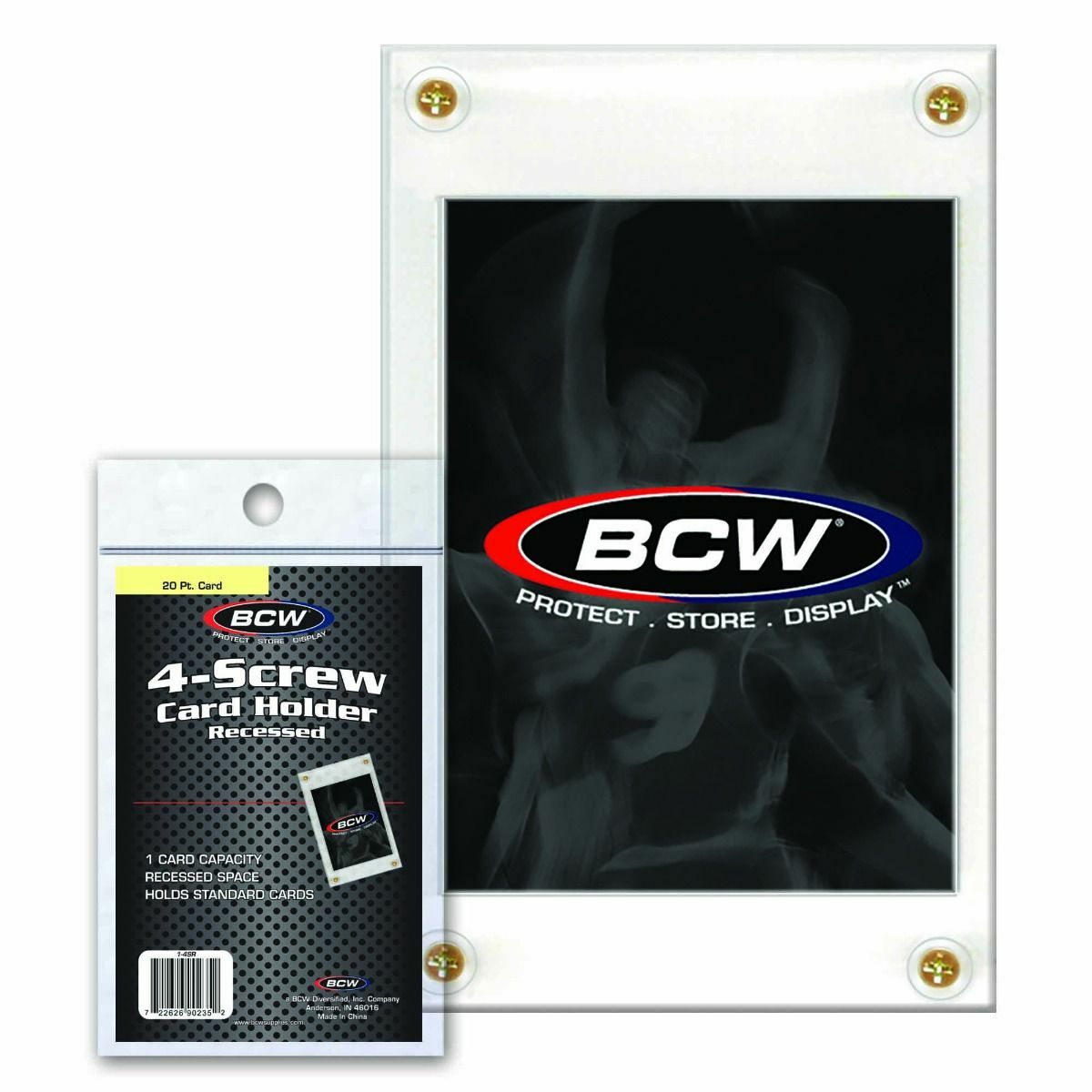 (6 Count Lot) BCW 4-Screw Screw-Down Recessed Trading Card Holder Regular 20pt