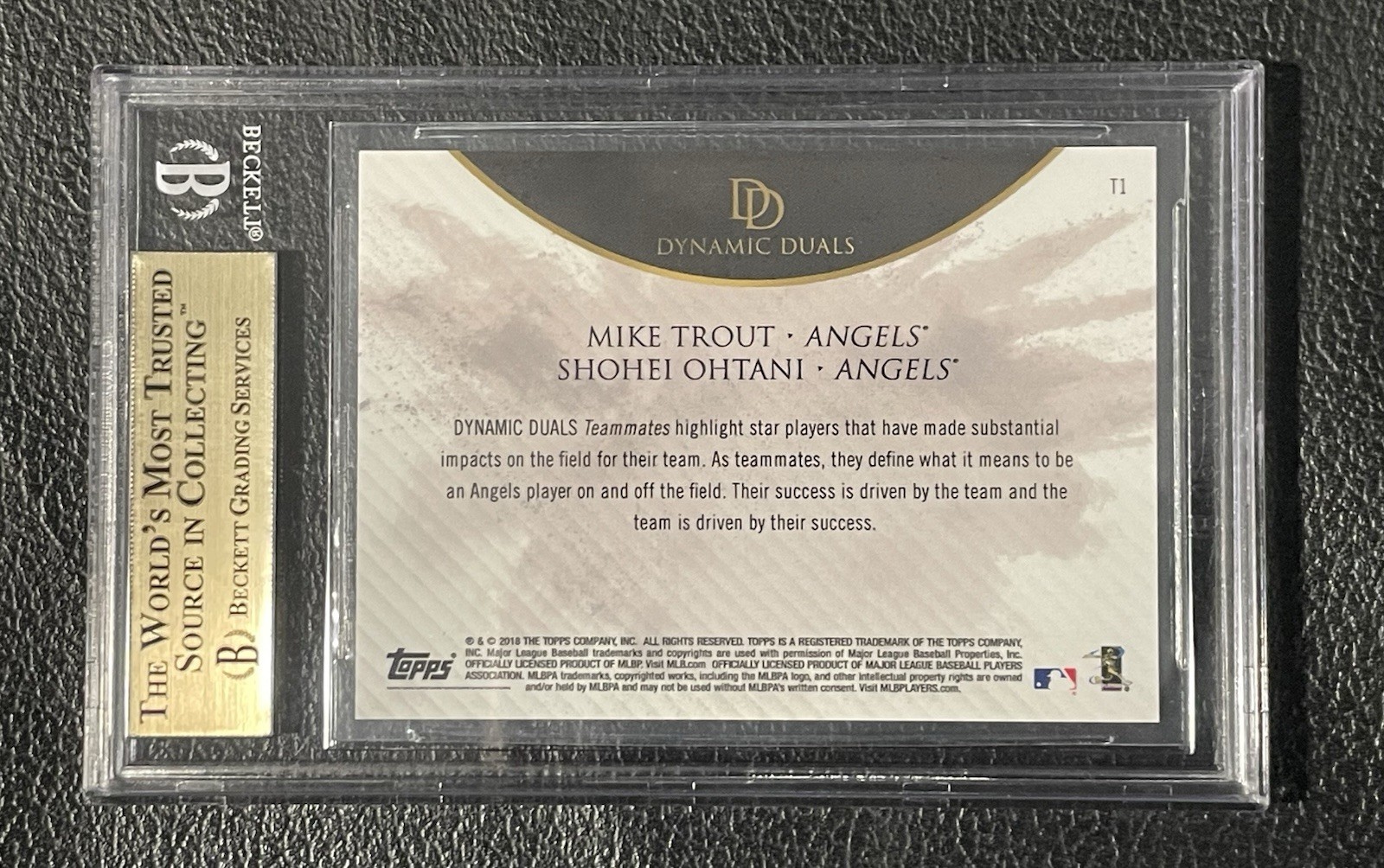 2018 TOPPS ON DEMAND DYNAMIC DUALS OHTANI/TROUT #T1 SP BGS 9.5 GEM MINT LOW POP