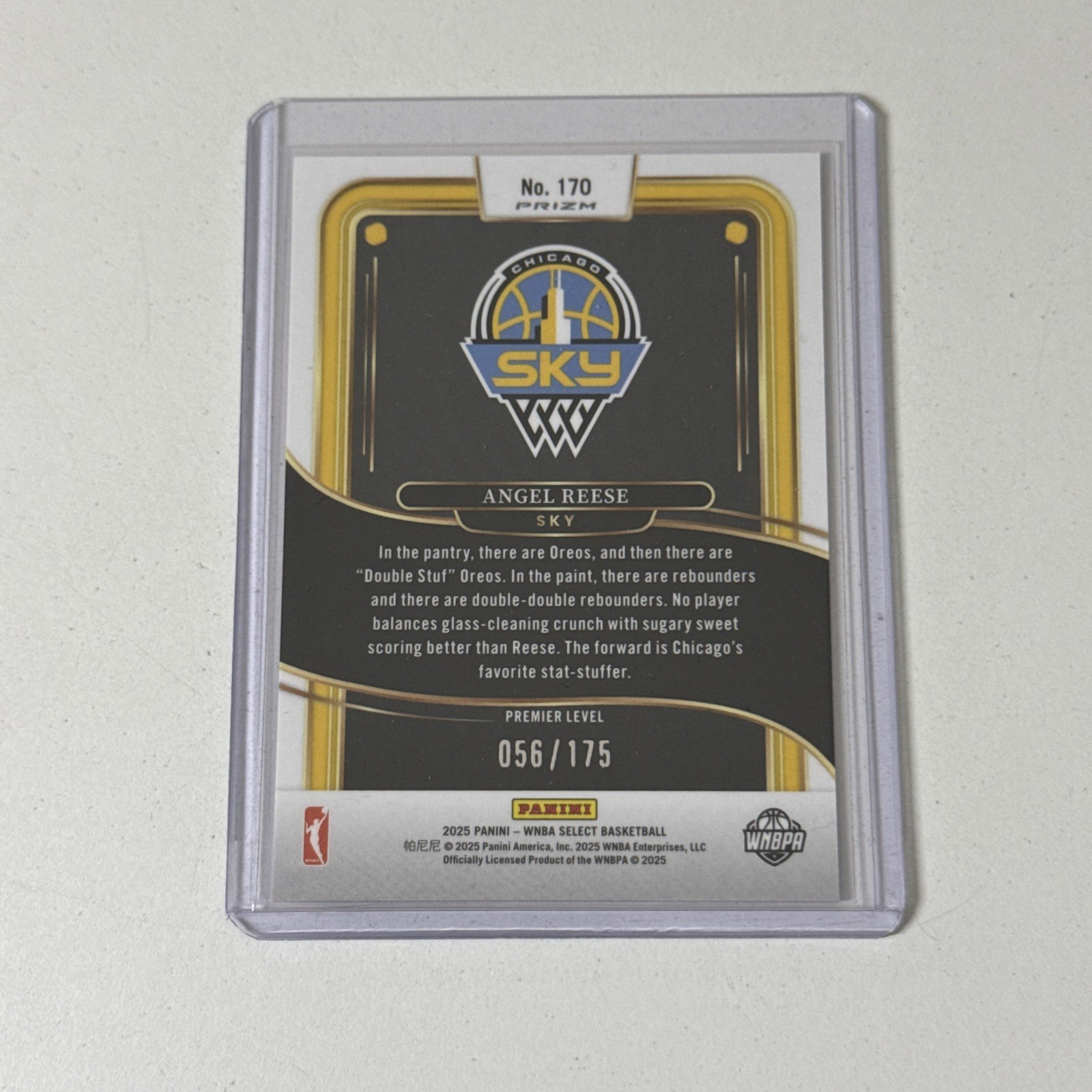 2025 Panini Select WNBA Premier Level Angel Reese Pink Camo #170 /175