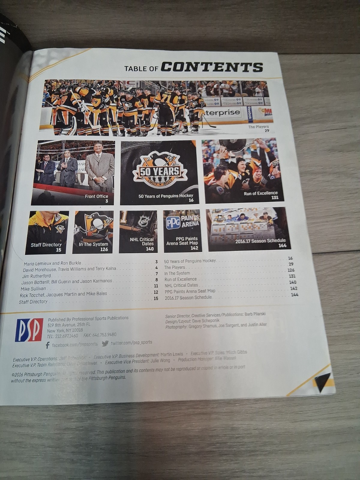 2016-2017 PITTSBURGH PENGUINS YEARBOOK – 50 Years – 1967-2017