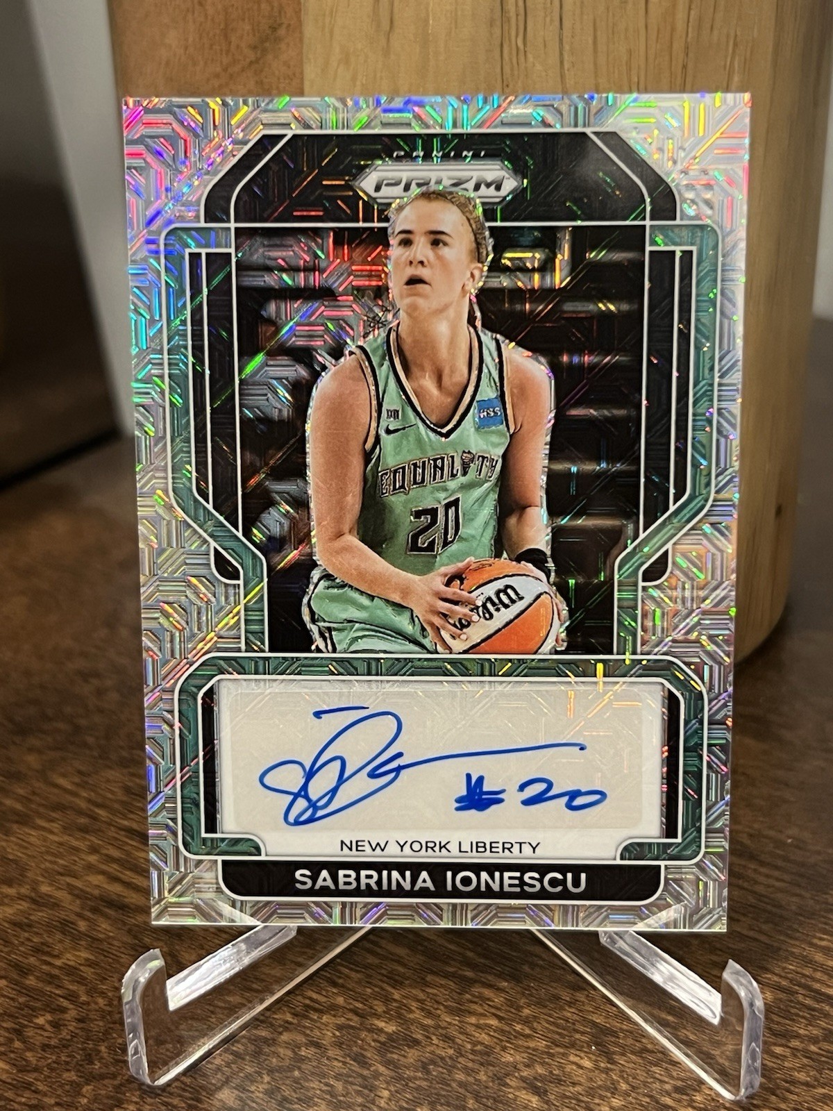 2022 Panini Prizm WNBA Sabrina Ionescu Signatures Mojo Auto /25 New York Liberty