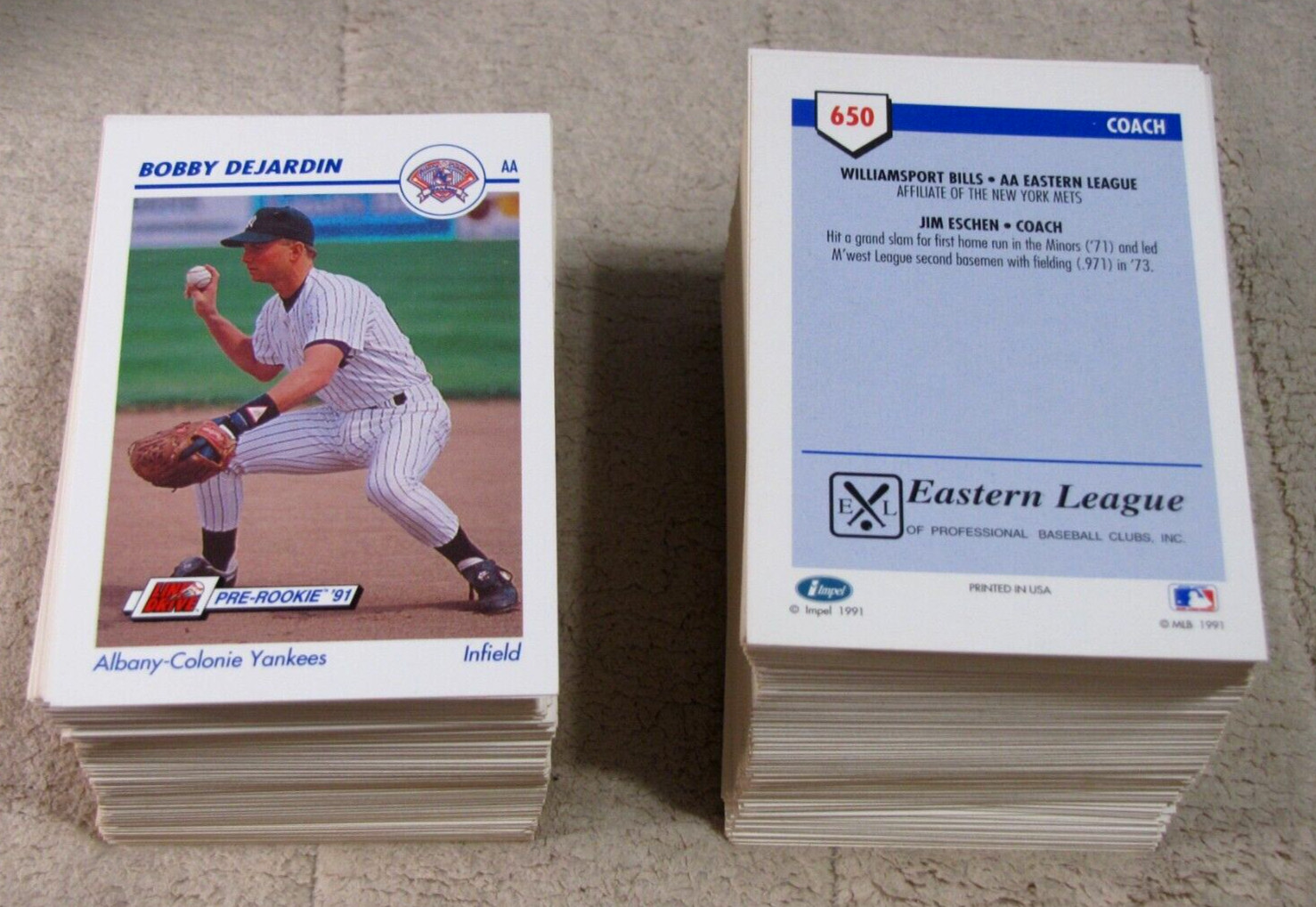 1991 Line Drive AA Minor League Baseball (Cards 351-650) (Pick Choose Complete)