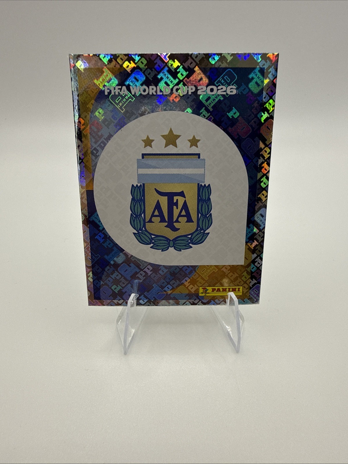 Panini FIFA World Cup 2026 Soccer Sticker #ARG 1 Argentina AFA Logo Hologram