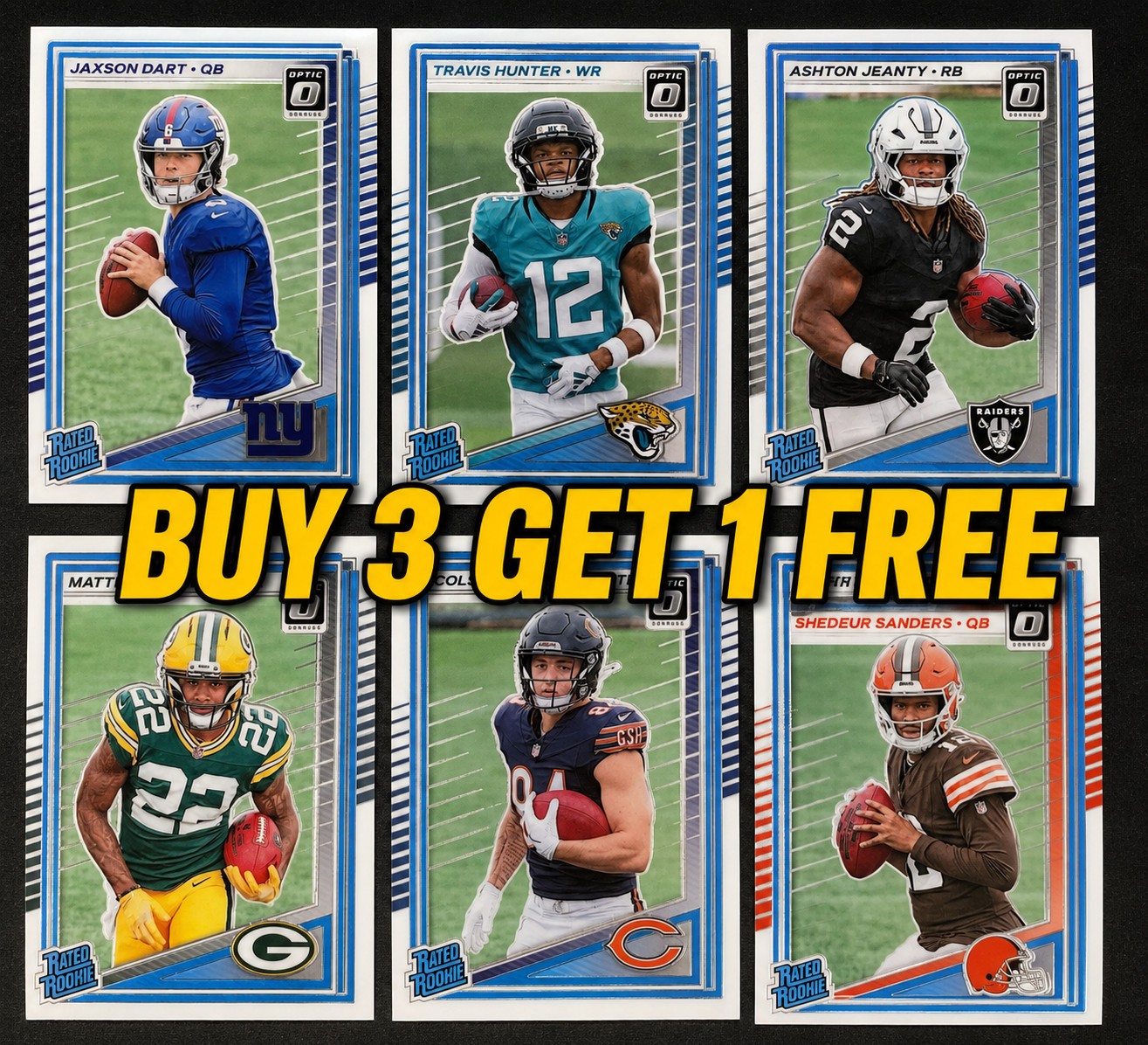 2025 Donruss Optic Football – ROOKIES #201-300 You Pick & Complete Your Set