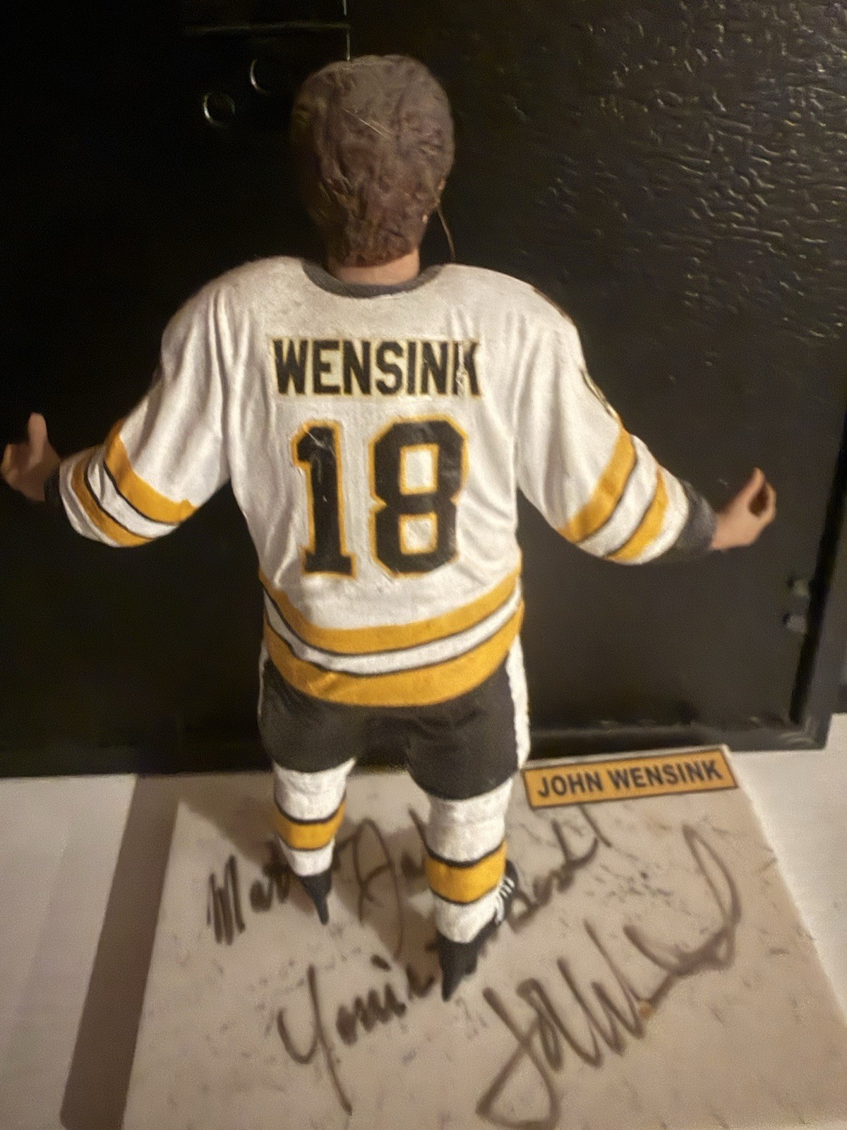 John Wensink Boston Bruins McFarlane custom autographed Action Figure