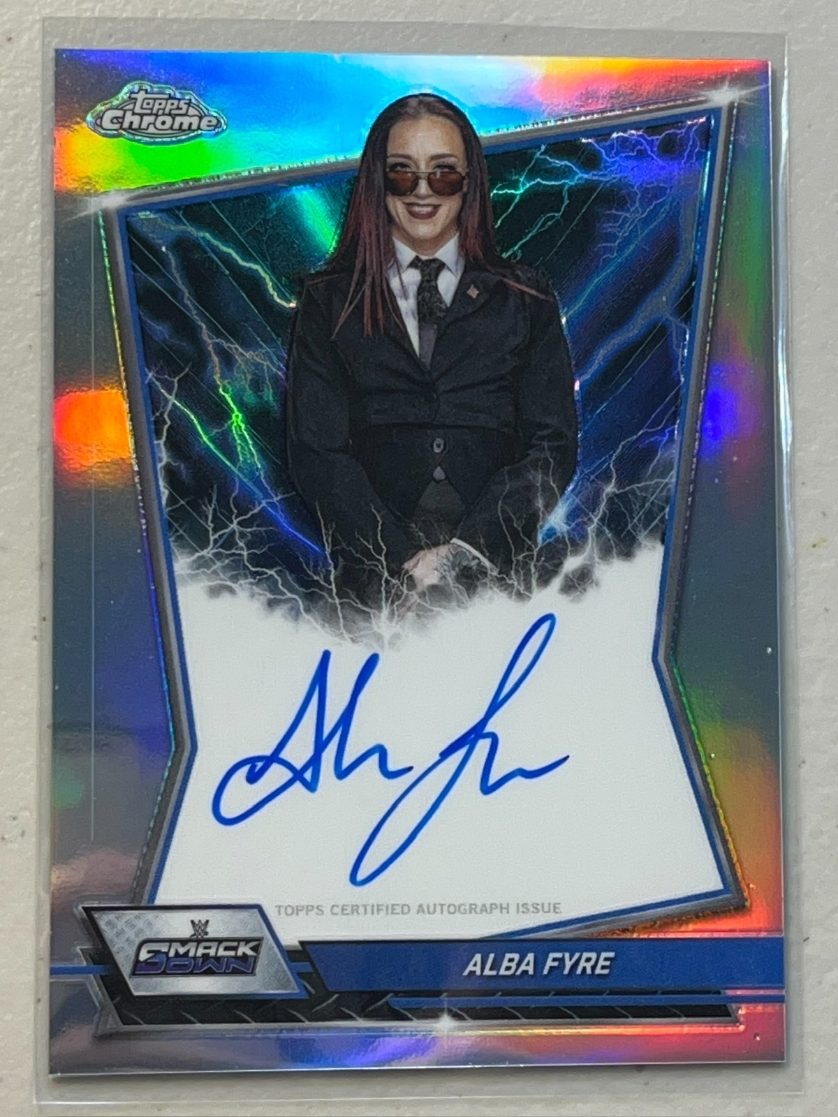 Alba Fyre 2025 Topps Chrome WWE Smackdown Refractor On Card Auto Autograph
