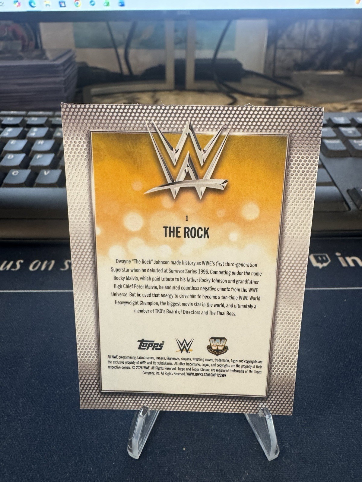 2026 TOPPS WWE CHROME LOGOFRACTOR THE ROCK REFRACTOR #29 WRESTLEMANIA EXCLUSIVE