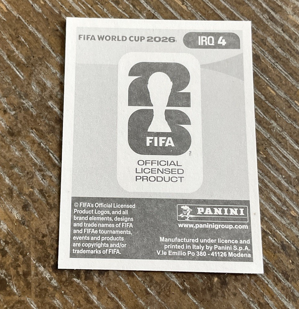 Hussein Ali Panini 2026 FIFA World Cup #IRQ #4 Sticker