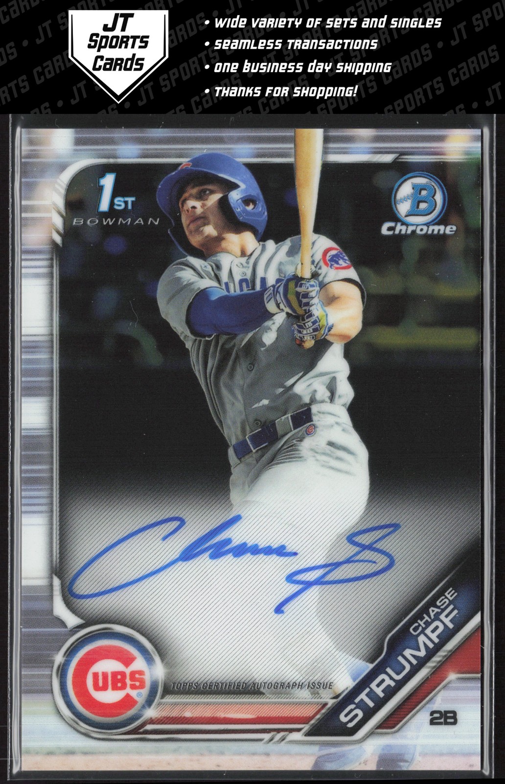 2019 Bowman Draft Chase Strumpf CDA-CS 1st Auto Chicago Cubs
