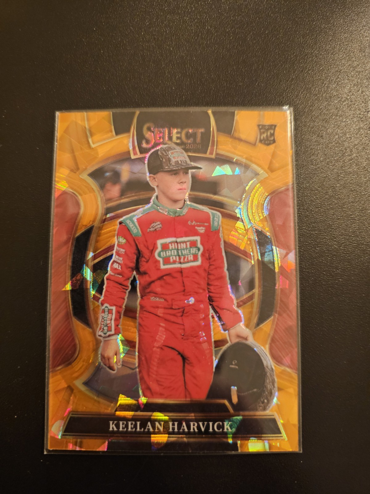 2026 Panini Select Keelan Harvick Orange Cracked Ice Prizm Grandstand RC